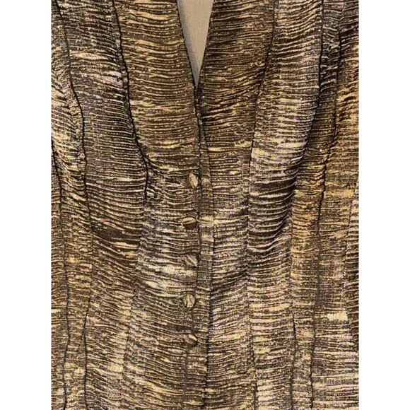 Carmen Marc Valvo Women's 4 Metallic Textured Blazer Executive Chic Quiet Luxury - Picture 8 of 14